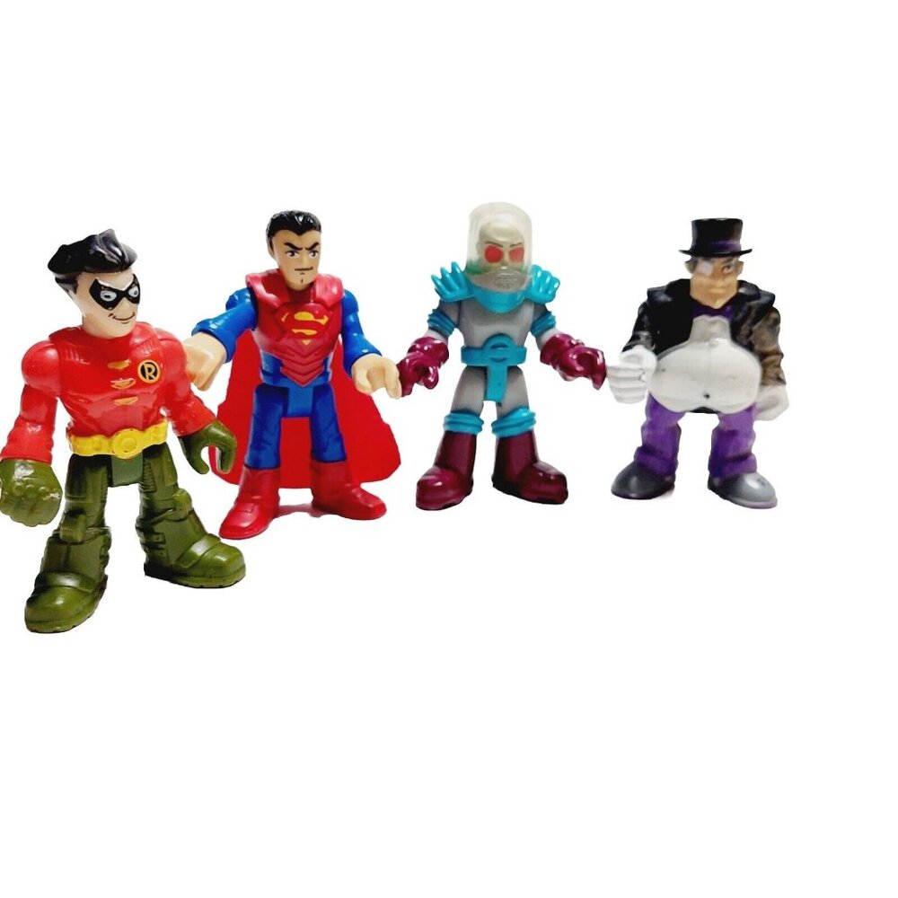 Imaginext DC Super Friends Fisher Price Action Figure Lot Of 4 Penguin Robin Frz